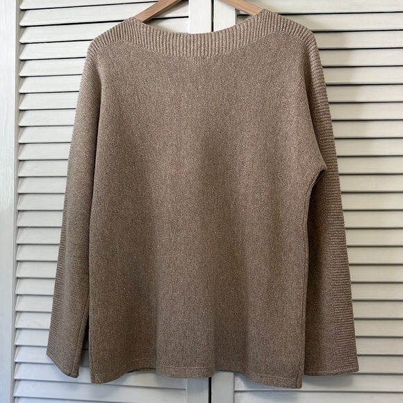 Talbots Bateau Neck Dolman Sleeve Shimmer Sweater, Wool Blend - Picture 4 of 9